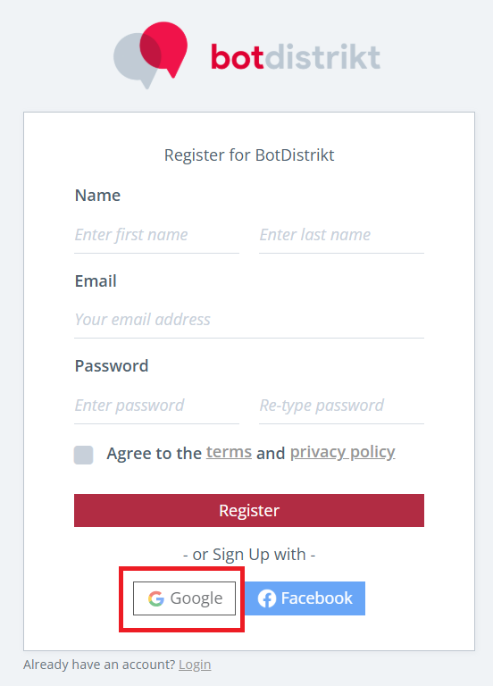Login with Google SSO